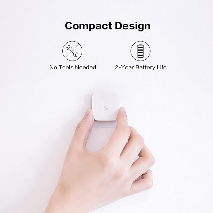 Zigbee Temperature and Humidity Sensor-3 Pack, Wireless Thermometer Hygrometer for Home Automation, Remote Monitoring