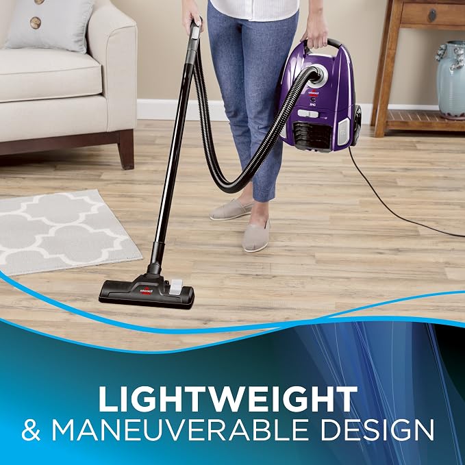 Zing Lightweight, Bagged Canister Vacuum, Purple, 2154A, alternate product view 3