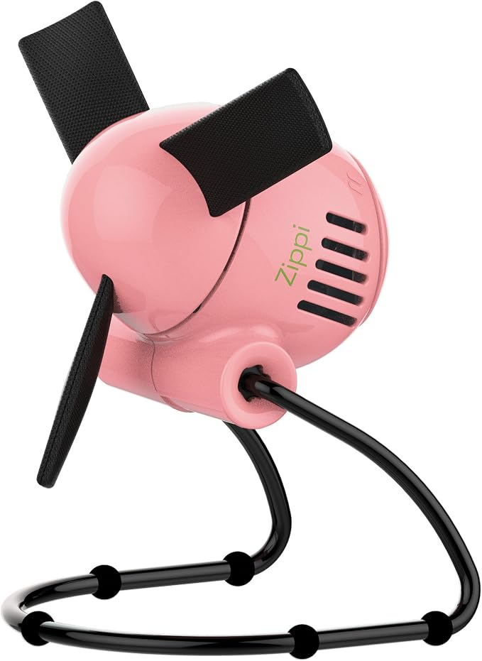 Zippi Small Personal Fan, Foldable Cooling for Desk, 2 Speed Settings, Soft Nylon Blades, Directable Airflow, Perfect Fan for