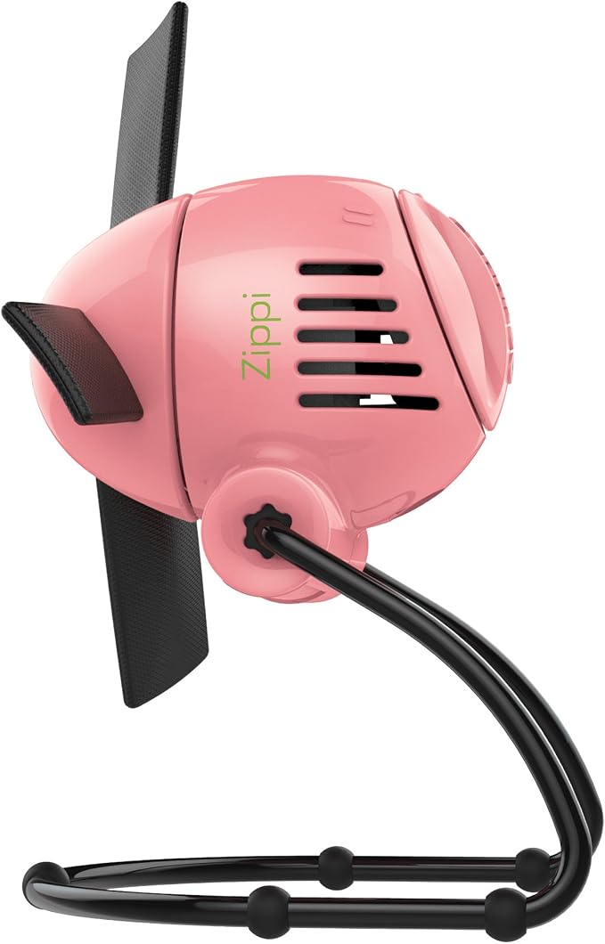 Zippi Small Personal Fan, Foldable Cooling for Desk, 2 Speed Settings, Soft Nylon Blades, Directable Airflow, Perfect Fan for